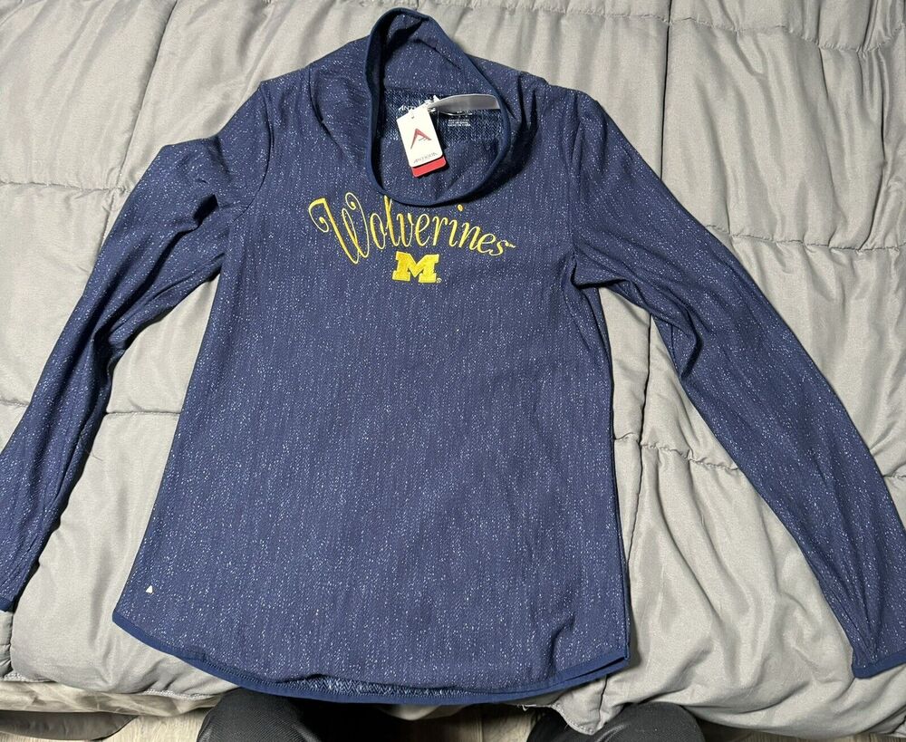Women's Equalizer Cowl Neck Michigan Wolverines Long Sleeve Shirt Medium